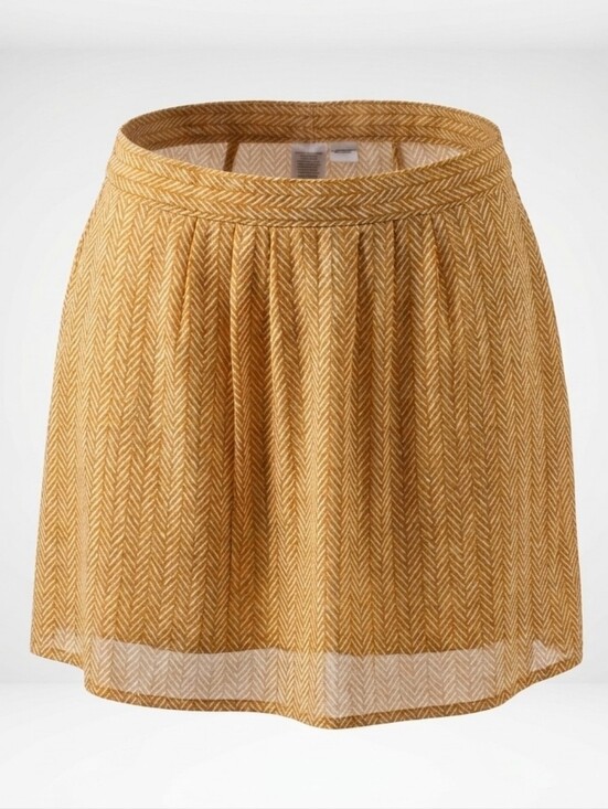Old Navy Dresses & Skirts - Old Navy Chevron Mustard Yellow Elastic Waist Flowy A-line Mini Skirt Size L